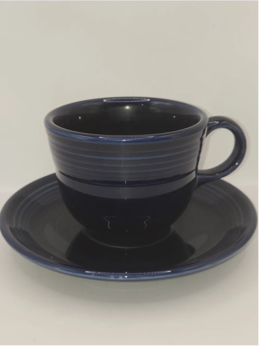 Vintage 4-Piece Fiesta Cobalt Blue Cup & Saucer Set USA Homer Laughlin